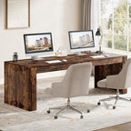 Tribesigns 79-Inch Extra Long Desk, Two Person Double Desk for Home Office, Wooden Long Computer Desk Writing Table for Office, Vintage Brown