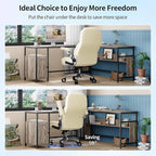 Big and Tall Office Chair with 5D Arms, 600lbs Fabric & PU Leather Heavy Duty Desk Chair, Adjustable Lumbar Support & Height, Tilt Function, High Back Ergonomic Executive Computer Chair