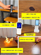 Studio Desk with Keyboard Tray | Hand-Crank Adjustable Standing Desk Workstation for Music Production, Cable Management, MIDI Keyboard Shelf (White, 47in)