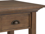 SIMPLIHOME Redmond SOLID WOOD 19 inch Wide Square Transitional End Side Table in Rustic Natural Aged Brown for the Living Room and Bedroom