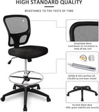 HYLONE Ergonomic Office Chairs, Office Drafting Chair, Rolling Stool Chair Armless Standing Desk Chair with Footrest Bar Stools for Home,Office & Bar