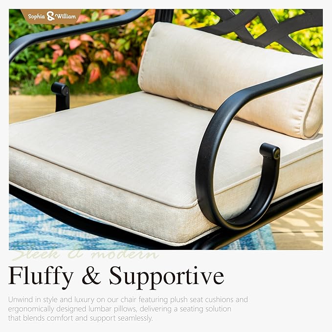 Sophia and William Patio Dining Chairs Set of 4, Outdoor Metal Armchairs, Outdoor Dining Chairs