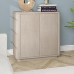 Henn&Hart 32" Wooden Accent Cabinet, Modern Sideboard Buffet Cabinet with Adjustable Shelf for Living Room, Dining Room, Bedroom or Entryway, Alder White