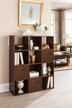 ClosetMaid Cubeicals 12 Cube Storage Shelf Organizer Bookshelf, Stackable, Vertical or Horizontal, Easy Assembly, Wood, Dark Cherry Finish