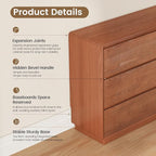 Solid Wood Dresser for Bedroom, Natural Solid Wood 6 Drawer Dresser,55.2" Wide Mid Century Modern Chest of Drawers, Closet Storage Organizer for Living Room, Bedroom