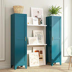 Tall Bathroom Storage Cabinet, 67" Narrow Metal Cabinets with One Door, Freestanding Tall Linen Cabinet, Skinny Metal Storage Locker for Home Office, Living Room