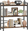 Book Shelf, 3 Tier Bookshelf 31.49" Width, Book Shelf Storage and Organization, Wooden and Metal Industrial Bookcase, Large Book Shelves for Home Living Room Bedroom Office Storage(Vintage)