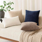 Foindtower Pack of 2 Soft Textured Chenille Throw Decorative Pillow Covers Square Accent Solid Cushion Cover Cozy Farmhouse Pillow Case with Zipper for Couch Sofa Bedroom Living Room 22x22 Inch, Taupe
