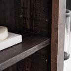 RedLemon Farmhouse Over The Toilet Storage Cabinet Set of 2, 68" Tall with Sliding Barn Doors & Adjustable Shelves, Rustic Above Toilet Storage Cabinet, Dark Rustic Oak