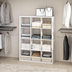 Furinno Cubic Closet Organizers and Storage, 12-Cube Closet Organizer, Open Shelf Closet Storage, Extra Thick Frame for Wardrobe, Bedroom, Living Room, White