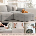 EASE MOOSE Oversized Sectional Modular Sofa,Large U Shape Sectional Couch Wide Deep Seat Modular Cloud Couch,Removable Cover,Light Gray