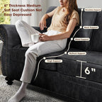 Living Room Furniture Sets,Sofa Sets and Couch Sets for Living Room,Mid-Century Vintage Sofa Couches with Rivet Design (Grey, Single+3 Seater)