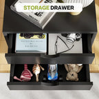 Simple Deluxe 5-Drawer Chest, Office Storage Dresser File Cabinet with Wheels, Mobile Dresser for Home Office, Black