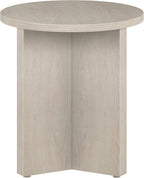 Henn&Hart 20" Wide Round Side Table in Alder White, for Home, Living Room, Bedroom, Entertainment Room or Office