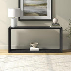 Henn&Hart 64'' Wooden Rectangular Console Table Entryway Table, Sofa Table with Wooden Shelf for Entryway, Living Room, Couch, Hallway, or Office, Black Grain