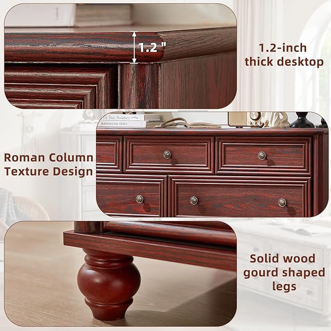 Farmhouse Dressers & Night Stand Set of 4, Wood 54" Wide Dresser & 35" Tall Chest of Drawers, 18" with Charging Station Nightstand Set of 2, Bedroom Furniture Dresser Set for Home Living Room Hallway