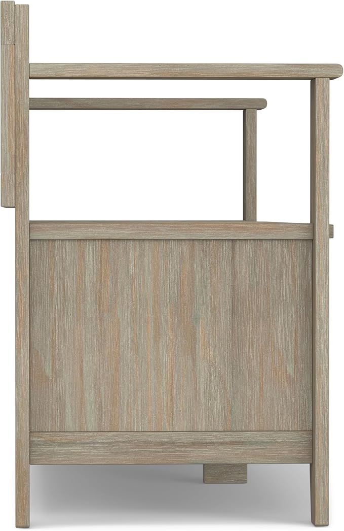 SIMPLIHOME Amherst Entryway Storage Bench - 48 inch Wide Solid Wood Hallway Seat in Distressed Grey, Transitional Bench for Entryway or Living Room with Lift-Up Lid and Spacious Storage