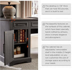 JXQTLINGMU 58 Inch Large Computer Desk with Drawers, Embossed Texture Home Office Desk, Workspace for Work Study Writing, Black