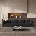 160.6" Cloud Modular Sectional Sofa with Thick Cushion, Wide 4-Seater Minimalist Couch,Convertible Couch Deep Seat Couches for Modern Living Room Sofa Sets for Office House,Black