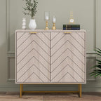 Scurrty 31.5" Natural Sideboard Buffet Cabinet, Cabinet with Doors & Adjustable Shelf for Living Room & Kitchen, Log Color