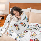 Berkshire Blanket Peanuts® VelvetLoft® Cute Character Snoopy Plush Blanket,Peanuts Stripe Multi,King 90 in x 108 in (Official Peanuts® Product)