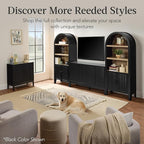 Best Choice Products 2-Door Modern Storage Cabinet, Buffet, Sideboard, Media Cabinet, Cupboard, Entryway Accent Table, Bookcase w/Reeded Panels and Adjustable Shelves – Natural