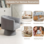 Swivel Accent Chair Set of 2, Modern 360° Swivel Barrel Chair, Corduroy Upholstered Single Sofa for Living Room, Bedroom(Gray)