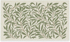 RUGGABLE x Morris & Co Washable Area Rug– Pure Willow Boughs Green 3x5, Stain-Resistant, Non-Slip – Small Machine Washable Rugs for Living Room, Bedroom, Hallway, Entryway & Office–with Cushioned Pad