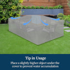 Easy-Going Square Patio Furniture Cover Waterproof Outdoor Dining Table and Chair Cover Anti-UV Outside Sectional Sofa Set Covers (64"L x 64"W x 28"H, Grey)