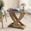 Tribesigns End Table for Living Room with Cross Fishtail Support, Side Table and Farmhouse Accent Furniture for Small Spaces (1)