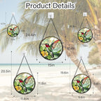 Stained Glass Window Hanging, Green Hummingbird Sun Catcher for Door Home Decor, Birds Suncatcher Christmas Mother's Day Birthday Gifts for Bird Lovers Women Men Mom and Nana 15 in