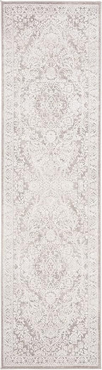 SAFAVIEH Reflection Collection Runner Rug - 2'3" x 14', Beige & Cream, Non-Shedding & Easy Cleaning, Ideal for Living Room, Bedroom (RFT668A)