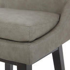 CHITA Counter Height Swivel Barstool with Back Set of 2, FSC Certified Upholstered Faux Leather Swivel Bar Stool, 26.8" H Seat Height, PU Leather in Stone Gray
