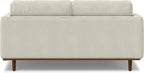 SIMPLIHOME Morrison 72-inch Wide Sofa in Cream White Woven-Blend Fabric, Handcrafted Mid-Century Modern Loveseat for Living Room or Family Room, Single Bench Cushion, Bolster Pillows