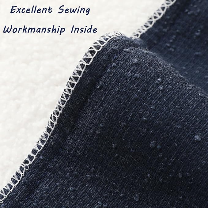 FUTEI Pack of 2 Navy Blue Decorative Throw Pillow Covers 16x16 Inch Soft Cozy Solid Boucle Textured Cushion Case,Modern Home Decor for Couch Bed Living Room