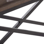 SIMPLIHOME Damien SOLID AGED ELM WOOD and Metal 50 inch Wide Modern Industrial Console Table in Distressed Natural Elm for the Living room Entryway and Bedroom