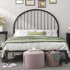Weehom Full Size Headboard Only, Wrought Iron Black Headboard Full, Vintage Metal Headboard with Height Adjustable, Farmhouse HeadBoard