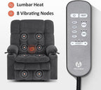 MCombo Oversized Power Lift Recliner Chair for Elderly, Dual Motor Lift Chair with Heat and Massage, Lay Flat Lift Chair for Big and Tall, Cup Holders, Fabric R7891 (Oversize, Dark Gray)