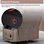 Power Lift Recliner Chair for Adults Elderly Lay Flat Velvet Recliners with Massage Heating, Extended Footrest, Wireless Charging Device, USB Ports, Cup Holder, Lumbar Pillow