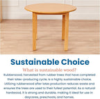 ECR4Kids 30in D Round Hardwood Table with 22in Legs, Kids Furniture, Honey