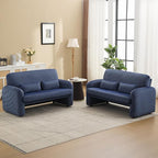 56'' Corduroy Loveseat Sofa, 2 Seater Love Seat Couch for Small Space, Comfy Upholstered Modern Leisure Loveseat Couches with Lumbar Pillows for Bedroom, Office, Living Room, Blue