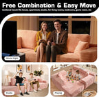 106" Cloud Sectional Couch with L-Shape Chaise, No Assembly Modular Sofa, Deep Seat Plush Corduroy Boneless Couched for Living Room (Pink Plush Corduroy, Left Facing Chaise)