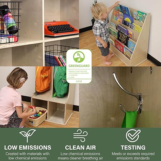 Factory Direct Partners 13132-NT Birch Book Display Stand, 5-Shelf Storage for Kid"s Books and Magazines for Bedroom, Playroom, Daycare, Preschool or Classroom - Natural