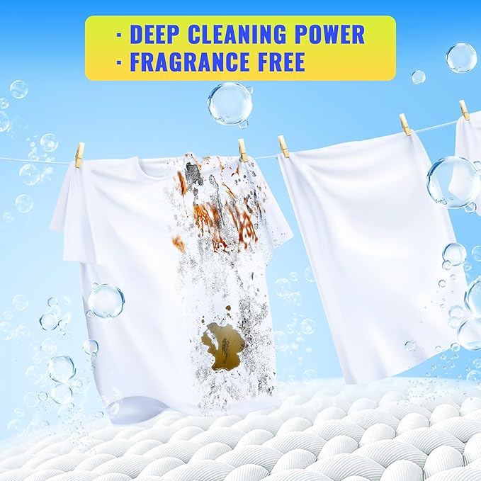 FIXSMITH Laundry Detergent Sheets - 100 Loads (50 Sheets) Fragrance Free - Hypoallergenic,Unscented,Eco Friendly Laundry Detergent Strips Concentrated Travel Detergent Sheets.Plastic-Free,Liquidless