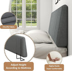 Queen Size Headboard Only-No Assembly, Upholstered Headboard Queen Size Linen Fabric Modern Style Headboards for Adjustable Bed Extra-Thick, Dark Gray