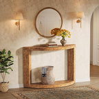 Tribesigns 2-Tier Console Table for Living Room, 47.24" Modern Entryway Table for Foyer, Hallway, Brown
