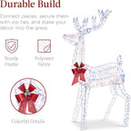 Best Choice Products 3-Piece Large Lighted Christmas Deer Family Set 5Ft Outdoor Yard Decoration with 360 LED Lights, Stakes, Zip Ties - Iridescent