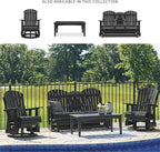 Signature Design by Ashley Hyland Wave Modern Weather Resistant HDPE Outdoor Coffee Table, Black