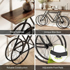 LITTLE TREE Narrow Sofa Table, 70.9-Inch Extra Long Console Table for Living Room, Entryway, with Unique Bicycle Metal Base. Rustic Brown