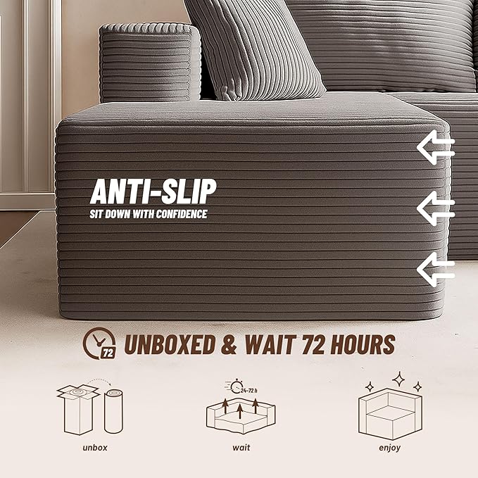 Cozy Single Seat, Comfortable Seating, No Assembly Required, Gray